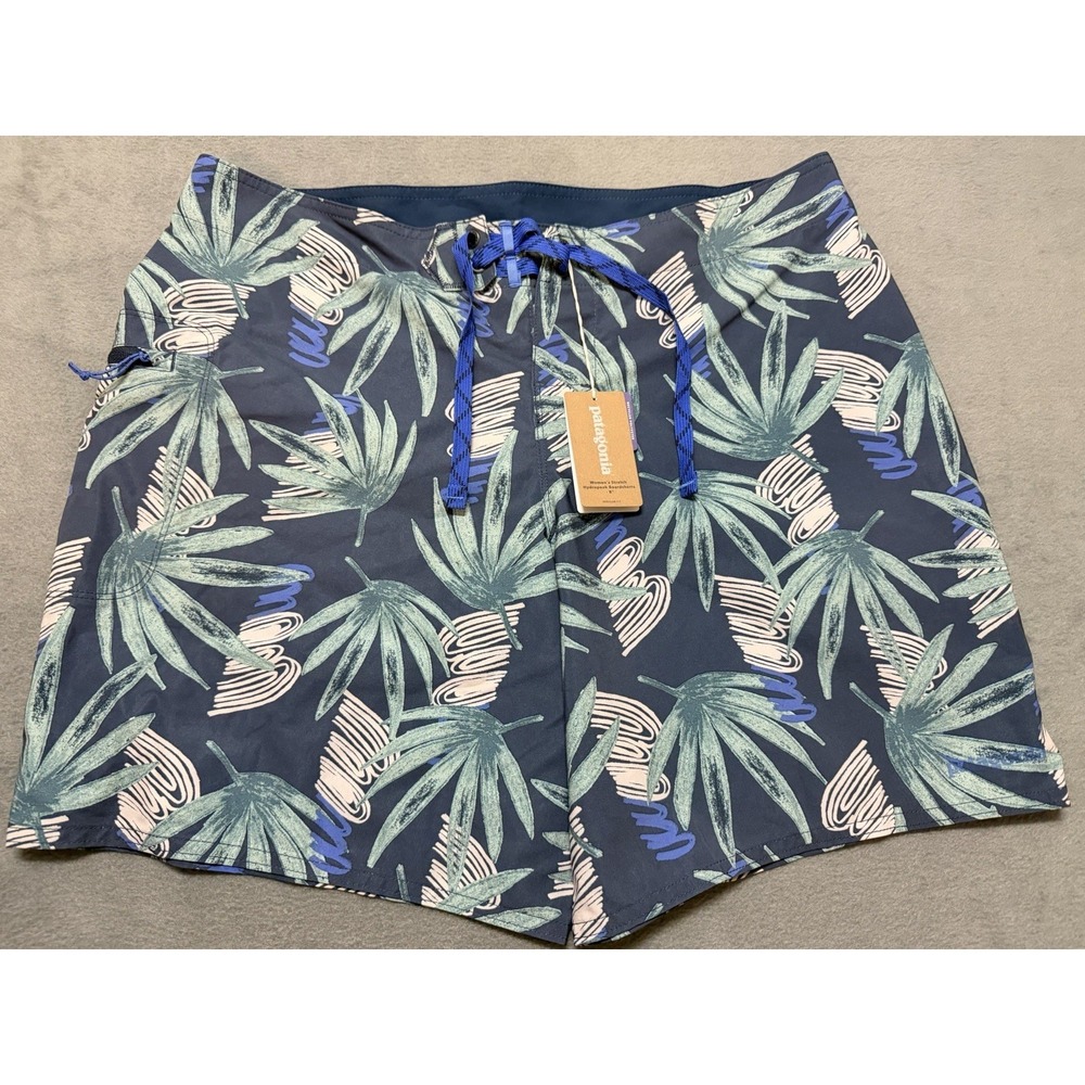 Patagonia Stretch Planing 8" Women's Board Shorts‎ Swim Surf Beach Size 12 Blue - Picture 3 of 12
